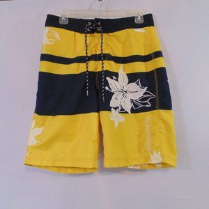 Mens NAUTICA Yellow/Navy Board Shorts 30W